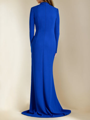 Mermaid/Trumpet V-Neck Long Sleeves Sweep Train Mother of the Bride Dresses with Split Side