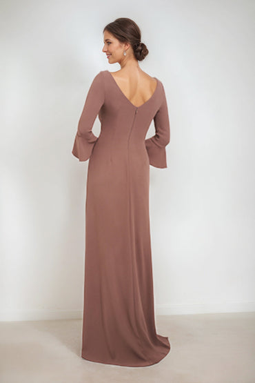 A-Line/Princess Scoop Neck Mother Of The Bride & Groom Dresses with Appliques & Split Side