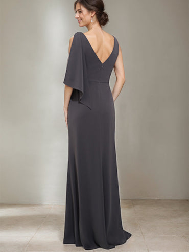 A-Line/Princess Scoop Neck Mother Of The Bride & Groom Dresses with Beading & Split Side