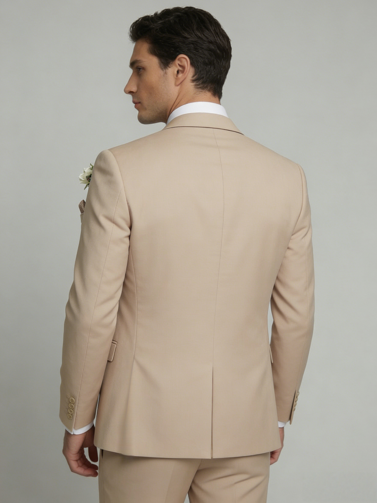 Men's Tailored Fit Single Breasted Two-buttons 3 Pieces Solid Colored Wedding Suits
