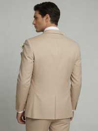 Men's Tailored Fit Single Breasted Two-buttons 3 Pieces Solid Colored Wedding Suits