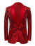 Red Gold Green Men's Tailored Fit Single Breasted One-button Sequins Party Jacket