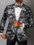 Gold Silver Men's Tailored Fit Single Breasted One-button Printed Party Jacket
