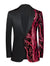 Gold Red Men's Tailored Fit Single Breasted One-button Sequins Party Jacket