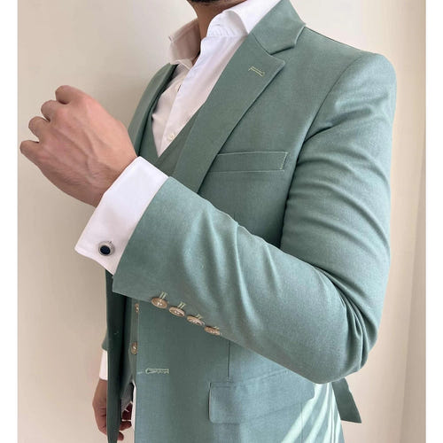 男士修身单排一扣三件套婚礼西服