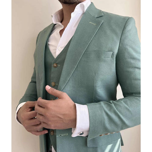 男士修身单排一扣三件套婚礼西服