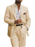 Men's Tailored Fit Single Breasted Two-buttons 2 Pieces Linen Suits