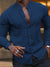 Men's Casual Cotton Linen Long Sleeves Solid Color Shirt