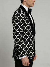 Men's  Tailored Fit Checkered Single Breasted One-button Fashion Party Suits