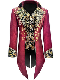 Men's Steampunk Vintage Exquisite Floral Coat Tuxedo Suit
