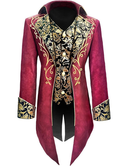 Men's Steampunk Vintage Exquisite Floral Coat Tuxedo Suit