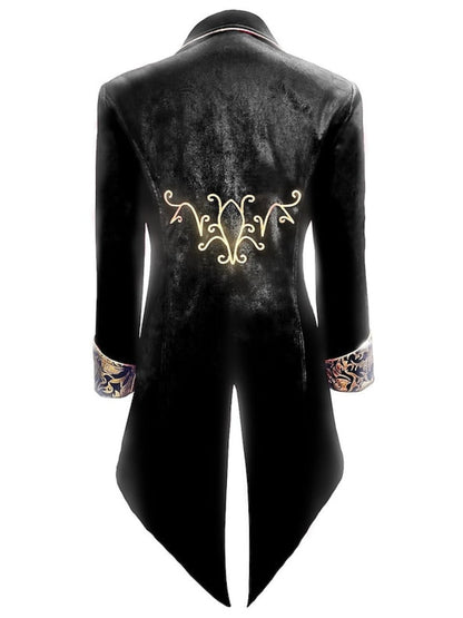 Men's Steampunk Vintage Exquisite Floral Coat Tuxedo Suit