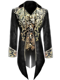 Men's Steampunk Vintage Exquisite Floral Coat Tuxedo Suit