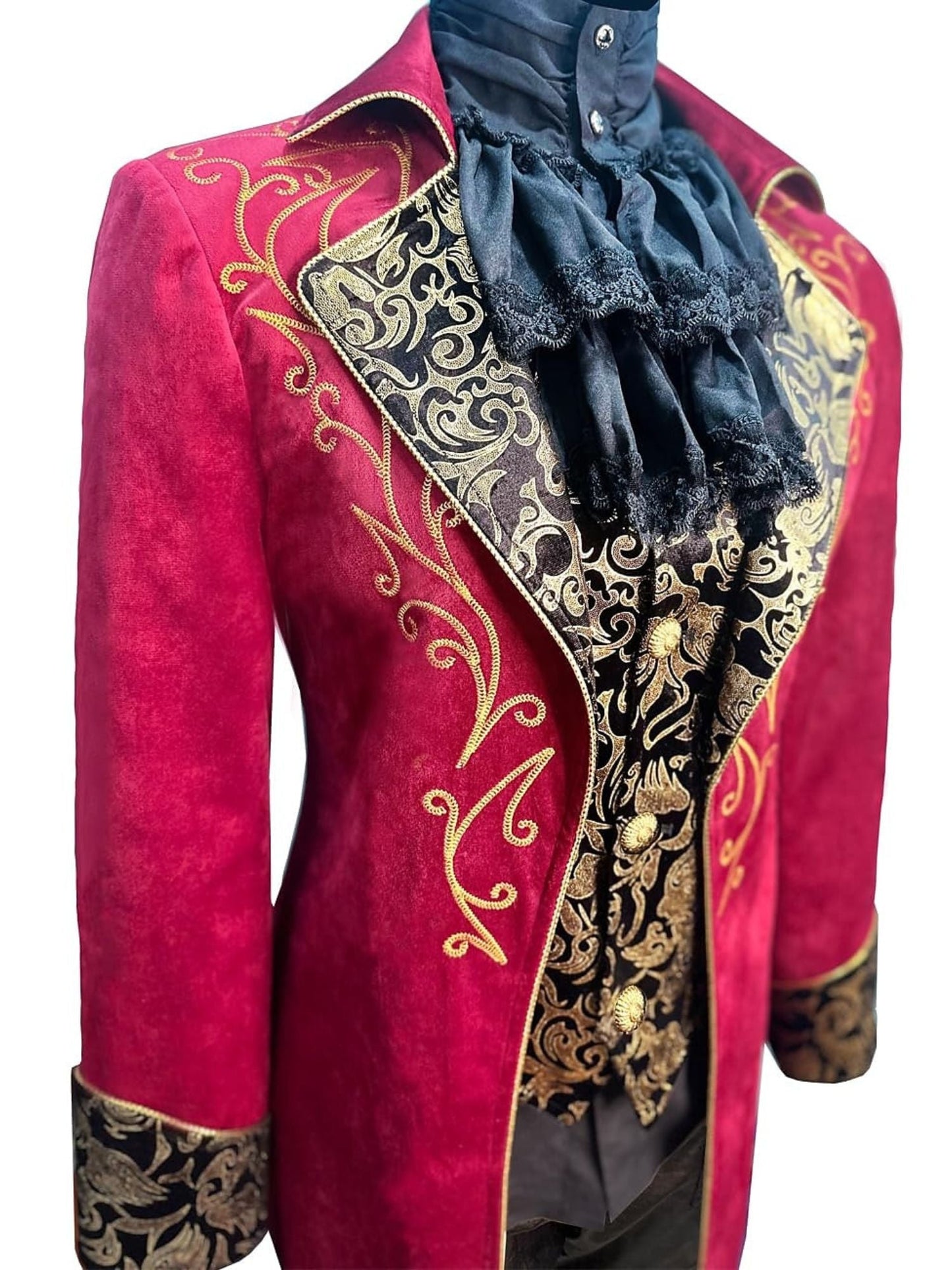 Men's Steampunk Vintage Exquisite Floral Coat Tuxedo Suit