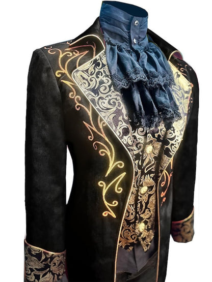 Men's Steampunk Vintage Exquisite Floral Coat Tuxedo Suit
