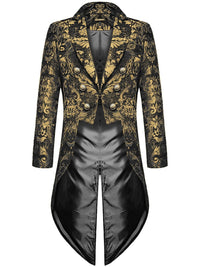 Men's Retro Exquisite Floral Single Breasted Tailcoat Jacket Suit