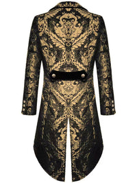 Men's Retro Exquisite Floral Single Breasted Tailcoat Jacket Suit