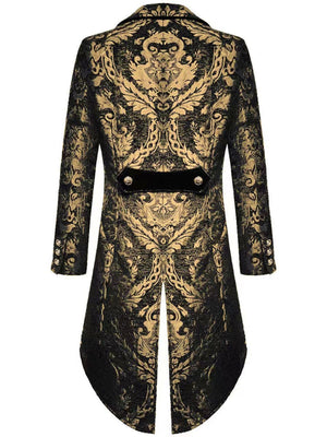 Men's Retro Exquisite Floral Single Breasted Tailcoat Jacket Suit