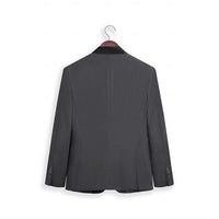 深灰色男士修身单排扣一粒扣两件套舞会婚礼西服套装