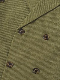 Sage Men's Corduroy Peak Neck Regular Single Double Breasted Six-Buttons Party Suits Jacket