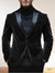 Red Men's Velvet Party Peak Neck Regular Single Breasted One-Button Blazer Jacket