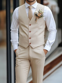 2 Piece Men's Single-Breasted Buttons Wedding Fashion Casual Waistcoat Pants Suits