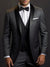 Black Men's Party 3 Pieces Single Breasted One-Button Wedding Daily Suits