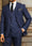 Black Men's Peak Single Breasted Two-Buttons Wedding Party Striped Suits