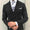 Men's Prom Pinstripe Peak Lapel Business Formal Striped Double Breasted Six-buttons Wedding Suits