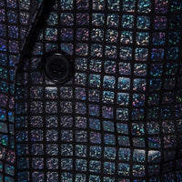 Men's Party Plaid 2 Piece Punk Fashion Standard Fit Single Breasted Two-buttons Sequin Evening Wear Prom Suits
