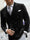 男士丝绒学院风晚会派对婚礼伴郎宴会晚宴枪驳领修身双排扣六扣西装夹克