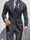Dark Gray Men's Wedding Plaid Checkered Tailored Fit Single Breasted Suits 3 Piece