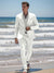 Sky Blue Men's Tailored Fit Single Breasted Two-Buttons Casual Beach Wedding Suits