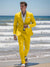 Sky Blue Men's Tailored Fit Single Breasted Two-Buttons Casual Beach Wedding Suits