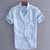 Men's Casual Short Sleeves Solid Color Cotton Shirt