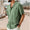 Men's Lapel Casual Short Sleeves Solid Color Shirt with Pockets