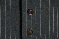 Black Men's Formal Striped Single Breasted Buttons Retro Vest