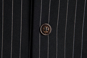 Black Men's Formal Striped Single Breasted Buttons Retro Vest