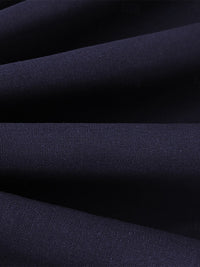 Navy Blue Men's Solid Colored 2 Pieces Single Breasted Two-buttons Casual Business Suits