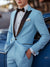 Sky Blue Men's Single Breasted One-Button Standard Fit Beach Wedding Prom Suits
