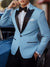 Sky Blue Men's Single Breasted One-Button Standard Fit Beach Wedding Prom Suits