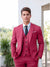 Fuchsia Men's Single Breasted Two-Buttons Standard Fit Solid Color Beach Wedding Prom Party Suits