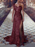 Sheath/Column Evening Sparkle Sequin One-Shoulder Floor-length Long Sequins Prom Dresses With Split Side