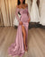 Sheath/Column Evening  Gowns Off-the-Shoulder Floor-length Long Prom Dresses With Split Side & Sequins