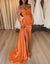 Sheath/Column Evening  Gowns Off-the-Shoulder Floor-length Long Prom Dresses With Split Side & Sequins