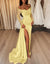 Sheath/Column Evening  Gowns Off-the-Shoulder Floor-length Long Prom Dresses With Split Side & Sequins