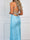 Sheath/Column Long Prom Dresses Sequins Party Dresses Spaghetti Straps&V-Neck Sleeveless Floor-length With Side Split