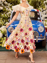 A-Line/Princess Cocktail Dress Wedding Party Ankle-Length Long Dresses With Embroidery Froal