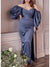Sheath/Column Off-the-Shoulder Floor-length Plus Size Prom Dresses