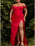 Sheath/Column Off-the-Shoulder Floor-length Plus Size Prom Dresses